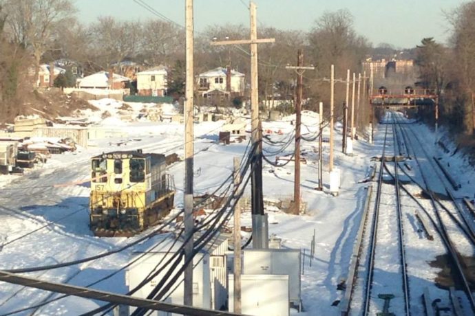 The Diesel Locomotive in the Bayside LIRR Train Yards.